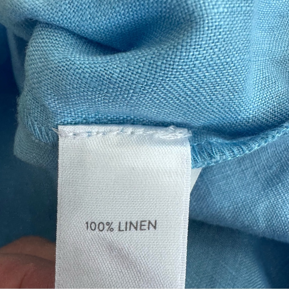 J.Jill Sleeveless Light Blue Linen Shift Dress - Picture 6 of 9